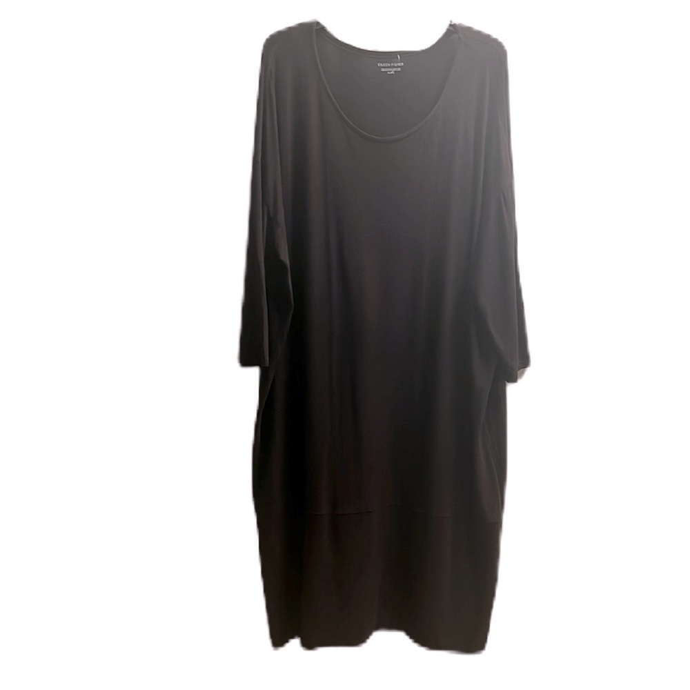 Eileen Fisher, 95% Viscose, Loungewear, Scoop Neckline Dress,Heather Burgundy,XL